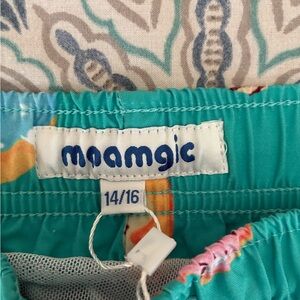 Mamgic Boys' Teal Tropical Swim Trunks
